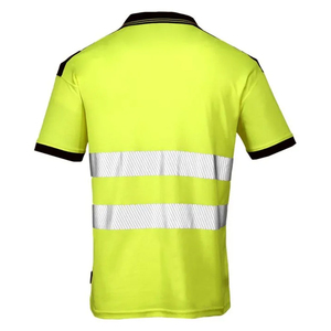 Camiseta polo de trabajo de manga corta de alta visibilidad con cinta reflectante, uniforme de trabajo de seguridad de secado rápido, camisetas polo de alta visibilidad para trabajadores - Product Image 3