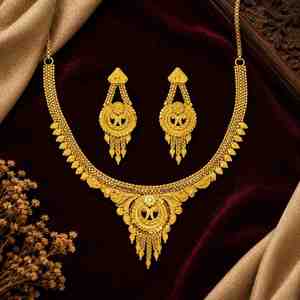 Wholesale Brass 14K 18K 24K Dye Gold Plated Forming Necklaces Fashion Jewelry Traditional Jewelry Set <b>Bridal</b> Short Necklace Set - Product Image 2