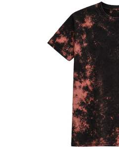 Camiseta de algodón negra personalizada con efecto tie-dye para hombre, cuello redondo, manga corta, lavado vintage, estilo casual urbano, OEM, para verano - Product Image 3