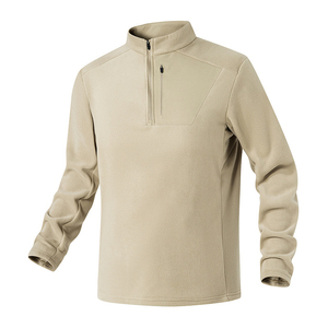 Autumn Winter Spring Men's Half <b>Zipper</b> Fleece <b>Jackets</b> Chest <b>Pockets</b> Stand Collar Outdoor Warm Hiking Fleece <b>Jackets</b> - Product Image 1