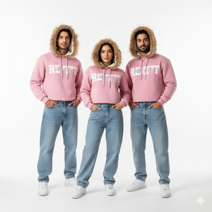 Sudadera con capucha rosa personalizada para mujer con cremallera y capucha de piel sintética, chaqueta de forro polar extragrande, fabricante OEM ODM - Product Image 4
