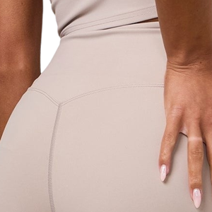 Beige High Waist Fitness <b>Shorts</b> <b>Women</b> Stretch Gymwear Activewear Training Workout Performance Sports Wear Daily Use - Product Image 5