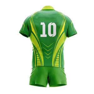 Nouvelle conception de vêtements d'équipe personnalisés, uniforme de rugby en gros, impression par sublimation, vêtements de sport en polyester, ensemble maillot et short de rugby - Product Image 3