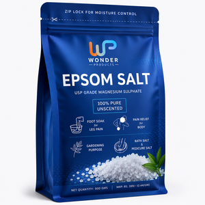 Sel d'Epsom (sulfate de magnésium) de qualité USP Wonder Products pour soulager la douleur et la relaxation musculaire, bain de pieds |   900g - Product Image 1