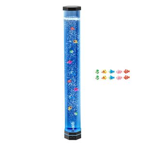 Lampada da Terra Acquario con Tubo a Bolle Sensoriale da 1 m, 10 Pesci Galleggianti, 16 Effetti Colore e Telecomando - Product Image 1