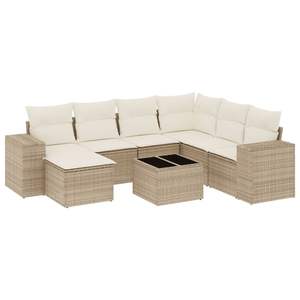 Ensemble de canapés de jardin Lifestyle en rotin beige, 6 places, mobilier d'extérieur réglable, design contemporain - Product Image 4