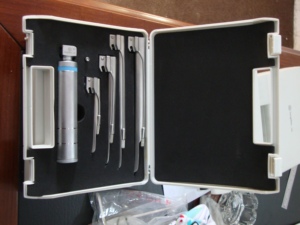 MayoMed Fiber <b>Optic</b> FOREGGER Laryngoscope reusable with 4 blades Intubation Surgical <b>Instruments</b> Diagnostic Laryngoscope Set - Product Image 2