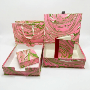 Handcrafted <b>wood</b> <b>block</b> and marble paper boxes offering elegant texture and artistic appeal for premium gifting and packaging - Product Image 1