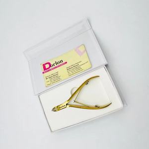 Cortauñas de acero inoxidable para uñas encarnadas, cortador de cutículas de plasma dorado, tijeras de manicura, cortauñas de doble resorte - Product Image 3