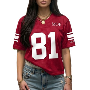 Jersey de Fútbol Americano Transpirable de Malla para Mujer, Uniforme de Equipo Personalizado, Marca Privada, Fabricante OEM - Product Image 2