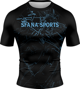 Durable Mens Half Sleeve Rashguard UPF50 Stretchable Quick Dry Gym Workout <b>Compression</b> Fitness <b>Shirt</b> Front Long Lasting - Product Image 6