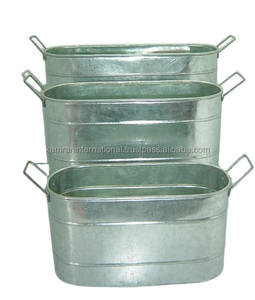 Ensemble de deux pièces de jardinières design en métal antique pour accessoires de pot floral décoratif de jardin de restaurant - Product Image 6