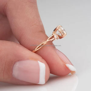 14K Rose Vintage Style Lab Grown Round Diamond Engagement Band para mujeres IGI Certified para bodas y aniversarios - Product Image 4