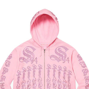 Sudadera con capucha a la moda con pedrería de cristal, forro interior suave, ajuste cómodo, perfecta para el invierno y un estilo llamativo. - Product Image 2