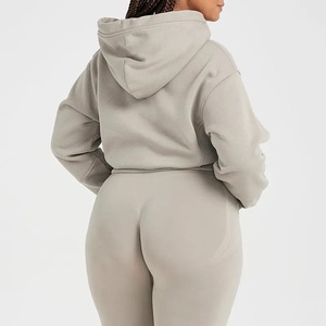 Survêtements respirants de qualité supérieure, ensemble 2 pièces à capuche avec logo personnalisé, décontractés, vente en gros, en molleton épais - Product Image 4