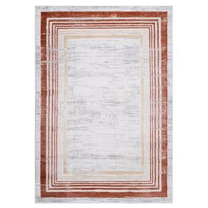 Collection MARFI Tapis de sol bordé marron/ivoire 8x10, ensemble élégant pour la décoration intérieure - Product Image 2