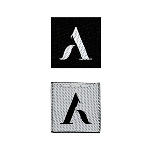 Etiquetas personalizadas premium de damasco tejido con borde cortado a láser, lavables, cuadradas, para bolsas de ropa, con logotipo de marca, estilo Selangor - Product Image 1