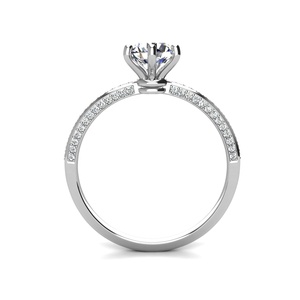 Anillo de compromiso de moissanita, joyería de diamante cultivado en laboratorio, Plata de Ley 925, <span class=keywords><strong>2</strong></span> / 1 quilate, novedad - Product Image 3