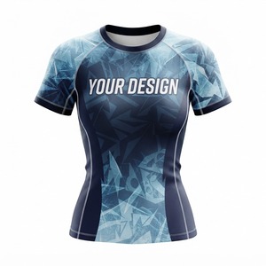 <b>Women</b> Purple Lightning MMA Compression <b>Rashguard</b> Short Sleeve Sublimation Printed Quick Dry Athletic Training Top - Product Image 3