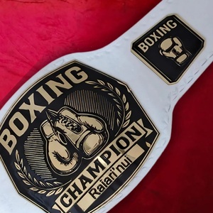 Cinturón de Campeonato de Boxeo Personalizado, Premio para Ganador de Boxeo con Logotipo, Placas Doradas y Correa de Cuero PU - Product Image 3