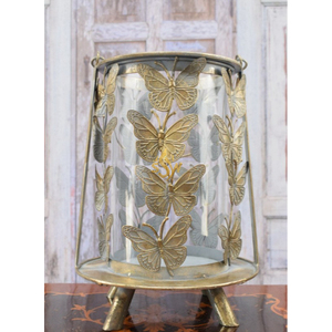 Lanterne en métal au design créatif, lanterne à bougie en métal plaqué or abordable, variété exclusive de lanternes en métal pour la décoration de la maison - Product Image 3