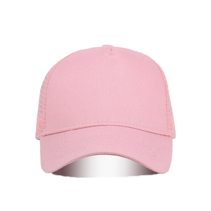 หมวกเบสบอลผ้าฝ้ายเปล่าสีพื้นสำหรับผู้ใหญ่ 5 แผง หมวกแก๊ปตาข่ายแบบ Trucker พร้อมโลโก้สั่งทำ ลดราคา - Product Image 1