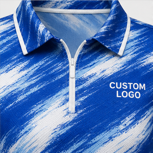 Polo Personalizado para Mujer con Estampado de Pinceladas Azul Rey y Blanco, de Secado Rápido, Transpirable, Manga Corta, Uniforme de Golf, WPS-0722 - Product Image 6