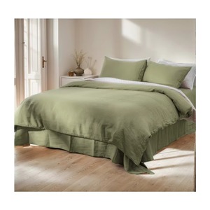 Parures de couette en lin pur 100% stonewashed, lavables, pour usage domestique, 3 pièces, style simple, vente en gros - Product Image 6
