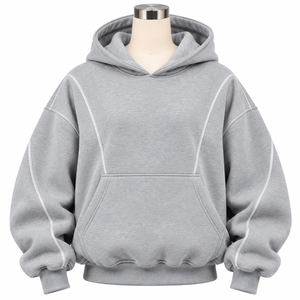 Ensemble de survêtement unisexe en molleton épais gris uni avec sweat à capuche zippé et pantalon de jogging, personnalisable avec logo imprimé - Product Image 6