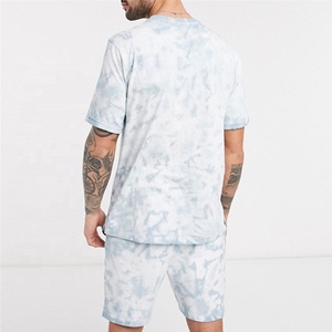 Men <b>Tie</b> <b>Dye</b> Cotton T-Shirt And Shorts <b>Set</b> Crew Neck Short Sleeve Casual Summer Loose Fit Breathable Lightweight With Side Pocket - Product Image 4