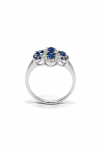 Bague sertie de rubis et de diamants en argent sterling 925 plaqué rhodium - Product Image 6
