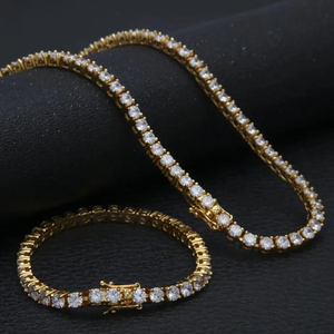 Collier chaîne tennis Hiphop chrétien en argent sterling 925 avec diamants VVS RB Gems, 2 mm x 65 mm, chaînes fines pour femmes et hommes - Product Image 1