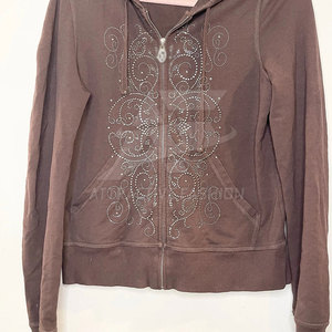 Sudaderas con Pedrería de Manga Larga con Logotipo Personalizado al por Mayor, Sudaderas con Pedrería de Moda en Color Sólido - Product Image 3