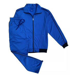 Men's Custom Logo Two-Piece Streetwear Solid Winter <b>Polyester</b>/Cotton Zip Satin Windbreaker Sweatsuit <b>Jogger</b> Outwear Wholesale - Product Image 5