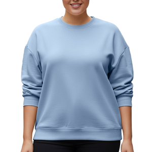Sudaderas de cuello redondo para mujer, extragrandes, personalizadas, de talla grande, con hombros caídos. - Product Image 2