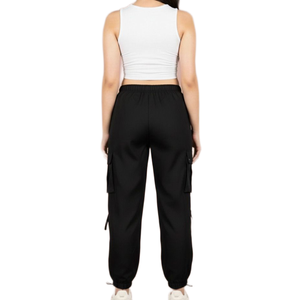 Pantalon cargo ample vintage pour femme, style rétro, logo personnalisé, pantalon tendance pour tenues classiques et looks hip-hop - Product Image 2