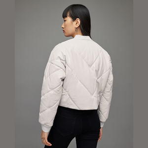 Chaqueta de cuero genuino de piel de vaca para mujer y niña, con estampado bordado, estilo motociclista, con cremallera, de cuero auténtico. - Product Image 5