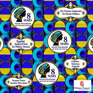 Tela africana personalizada con estampado de cera, Día Internacional de la Mujer 8 de Marzo, fabricante OEM de textiles, proveedor mayorista de telas personalizadas - Product Image 1