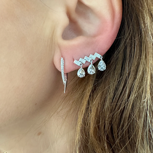 Pendientes de Oro Sólido de 18K con Diseño de Cruz y Diamantes, Inspirados en Púas, Joyería Fina y Atrevida, Regalo Delicado para Ella - Product Image 4