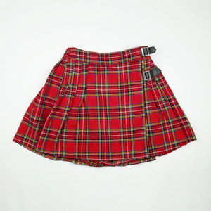 Minifalda roja a cuadros estilo kilt Royal Stewart, pantalones cortos punk para mujer con hebilla de cuero, conjunto de falda. - Product Image 2