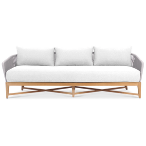 Ensemble de canapés de jardin en teck massif avec détails en corde et coussins – Mobilier de patio extérieur moderne - Product Image 6