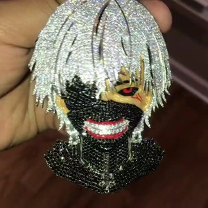Pendentif Hip Hop Tokyo Ghoul avec Chaîne Cubaine, Bijoux Fins, Pendentifs et Breloques, Collier Tendance pour Hommes, Idéal pour le Dropshipping - Product Image 2