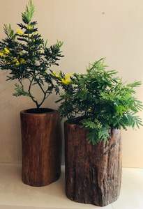 Décoration d'intérieur, pots de fleurs en céramique imitation bois, vases d'intérieur et d'extérieur, pots de fleurs, paniers à fleurs - Product Image 4