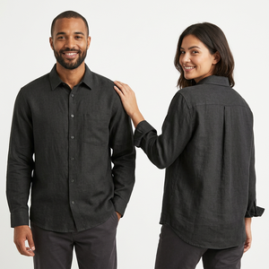 Chemise habillée décontractée à manches longues en mélange de coton Pro Felt, personnalisable, pour tenue formelle et de bureau, boutonnée, vente en gros OEM ODM - Product Image 2