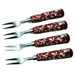 Juego de tenedores de acero inoxidable de alta calidad con mango de resina para bodas, eventos, restaurantes, hoteles, juego de accesorios de vajilla elegantes. - Product Image 5