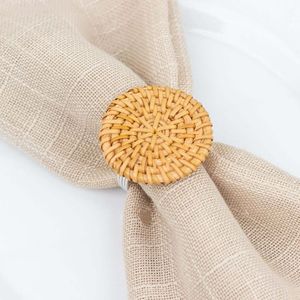 Anillo para Servilletas de Ratán Tejido de Diseño Premium, Ecológico, Duradero, Estilo Americano, Decoración para Mesa de Boda, Precio de Fábrica al por Mayor - Product Image 2
