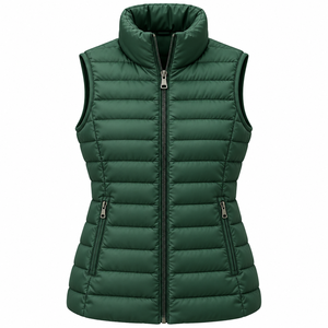 Zippered Front Quilted Design New <b>Winter</b> Arrival <b>Womens</b> Bright Pink Lightweight Packable Polyester Filled Nylon Puffer <b>Vest</b> - Product Image 6