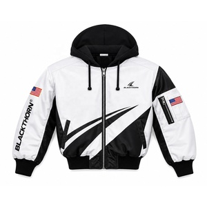 Chaqueta Bomber para Hombre, Chaqueta de Piloto con Cierre en la Manga, Forro de Poliéster, Puños Acanalados, Diseño de Logotipo Personalizado al por Mayor OEM - Product Image 4