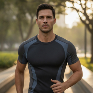 Camiseta de Compresión para Hombre de Marca Privada, Camiseta Deportiva Transpirable, Camiseta Deportiva para Gimnasio, Entrenamiento, Fitness, Camiseta Deportiva de Capa Base - Product Image 5