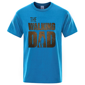 T-shirt décontracté blanc à manches courtes et col rond pour homme The Walking Dad, imprimé lettres sur le devant, en jersey 100 % coton doux et tricoté - Product Image 6